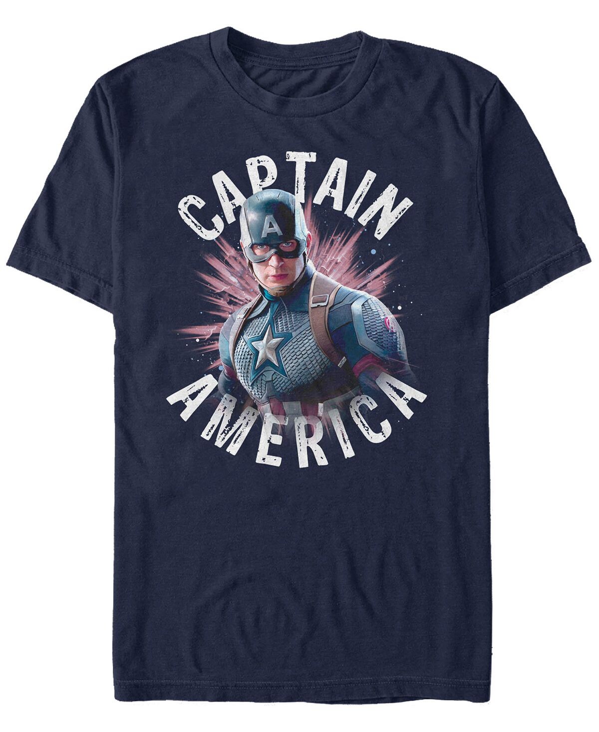 

Мужская футболка с коротким рукавом marvel avengers captain america star burst Fifth Sun, синий