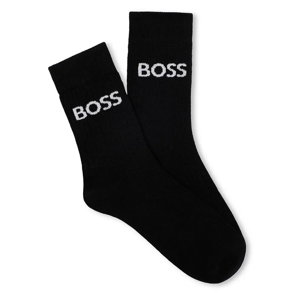 Детские носки для мальчиков с жаккардовым узором BOSS J52638, Black — фото 2