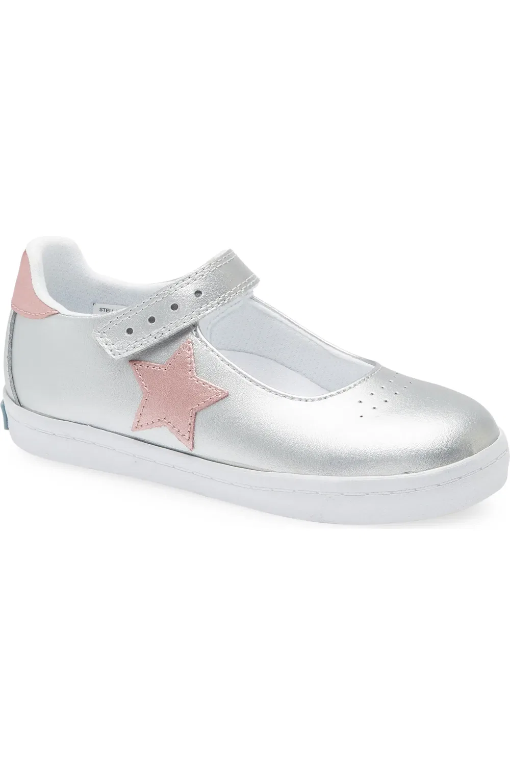 Кроссовки детские с регулируемым ремешком Stella Mary Jane Footmates, серебро/розовый