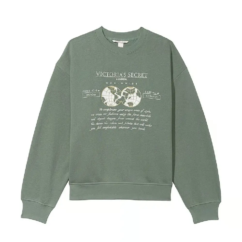 

Свитшот Victoria's Secret Cotton Fleece Oversized, зеленый