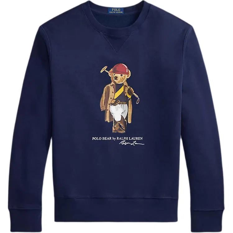 Мужская толстовка с принтом Polo Bear FW25 Newport Marine Blue Polo Ralph Lauren, Newport Marine Blue