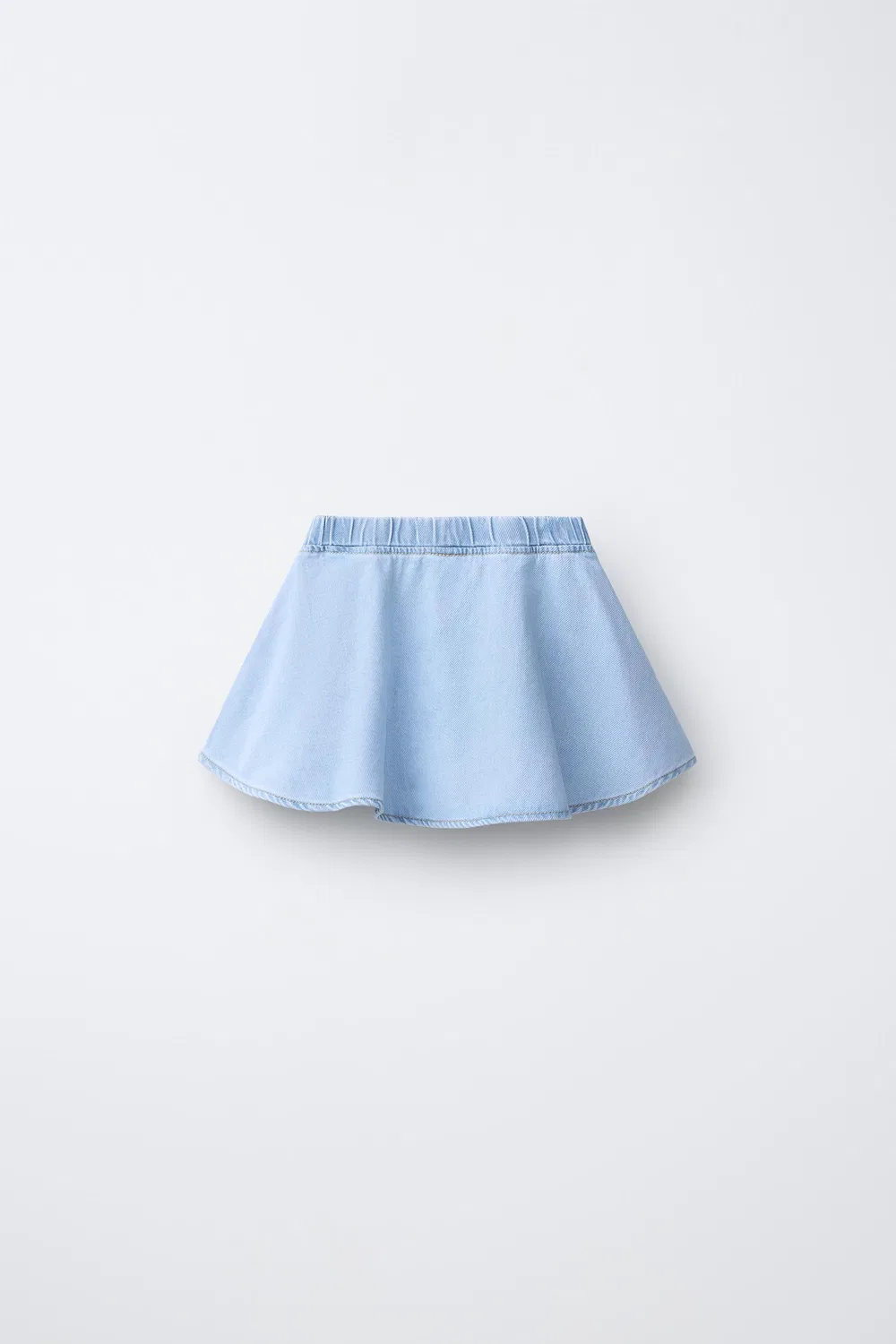 Джинсовая юбка-бермуда с цветочным принтом ZARA, Light Blue — фото 2