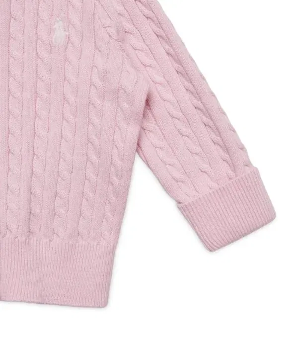 Кардиган кабель-нитка, Polo Ralph Lauren Children, розовый — фото 4