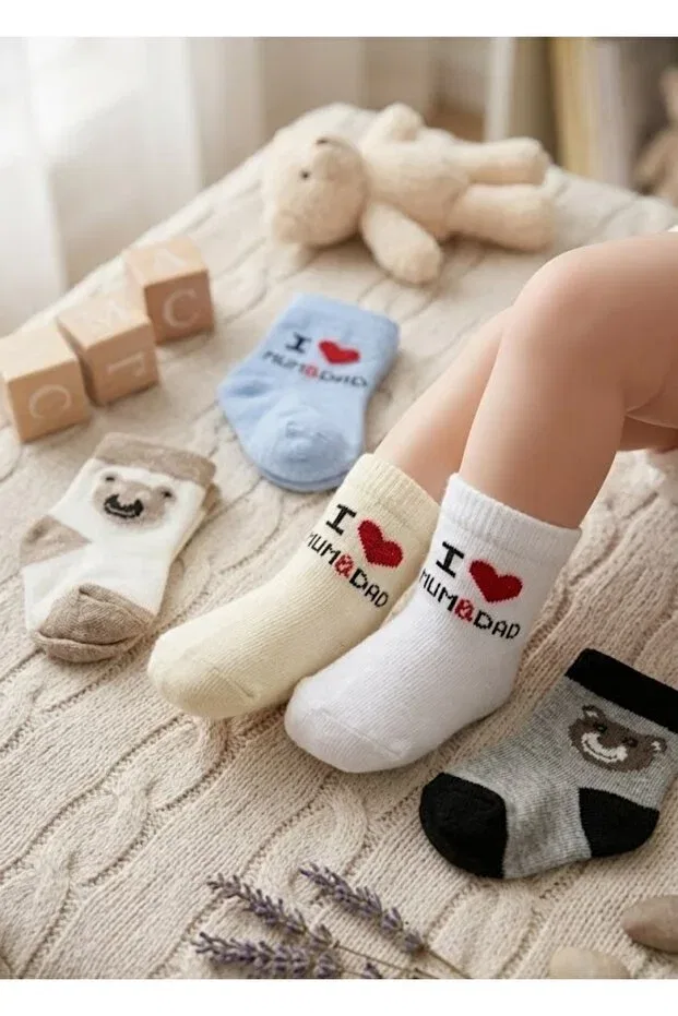 Детский набор носков для новорожденных хлопковый Basics Senihan, 0 - 12 Months — фото 4