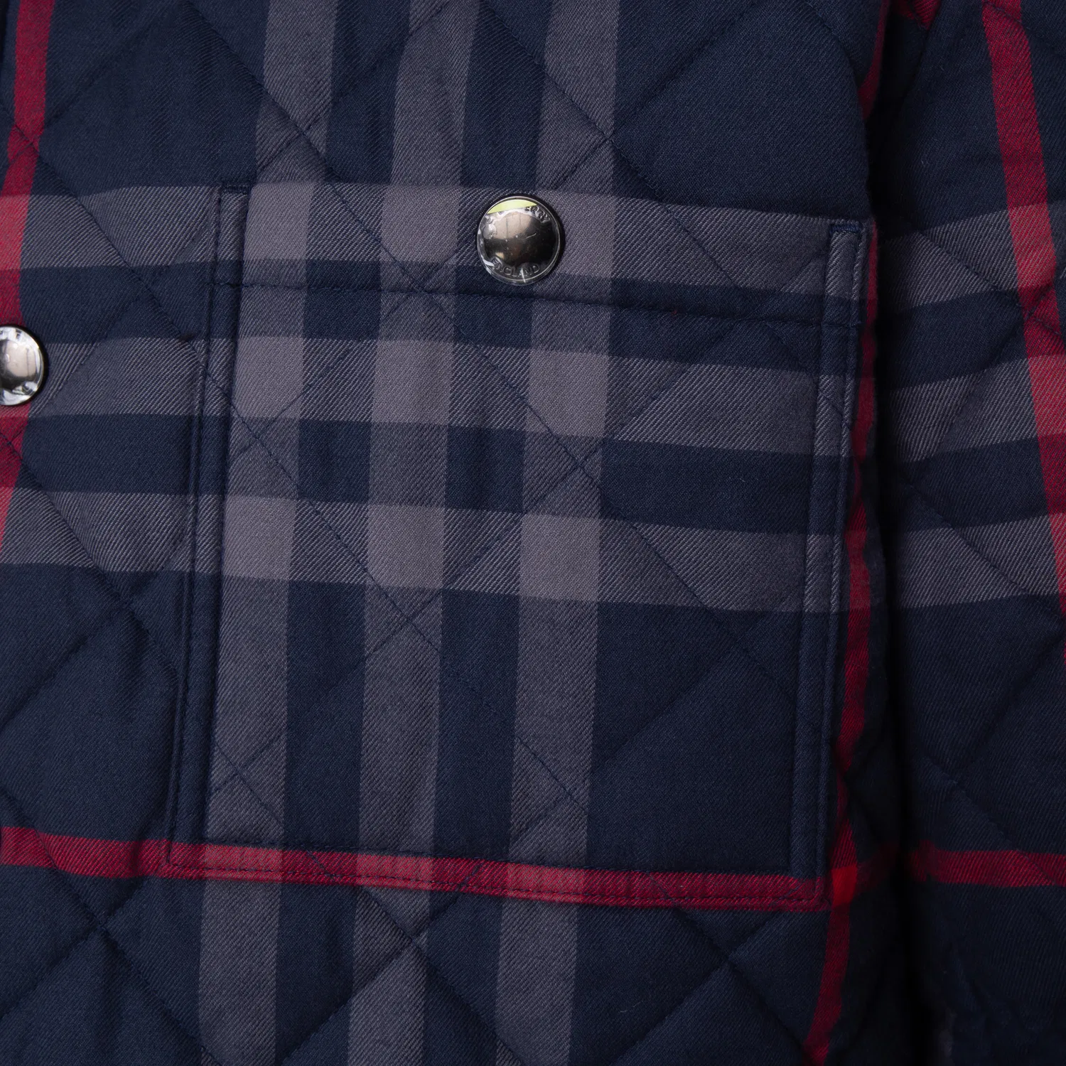 Куртка хлопковая с длинным рукавом Navy Blue Check-Collar Cotton Jacket Burberry, Navy Ip Check — фото 3
