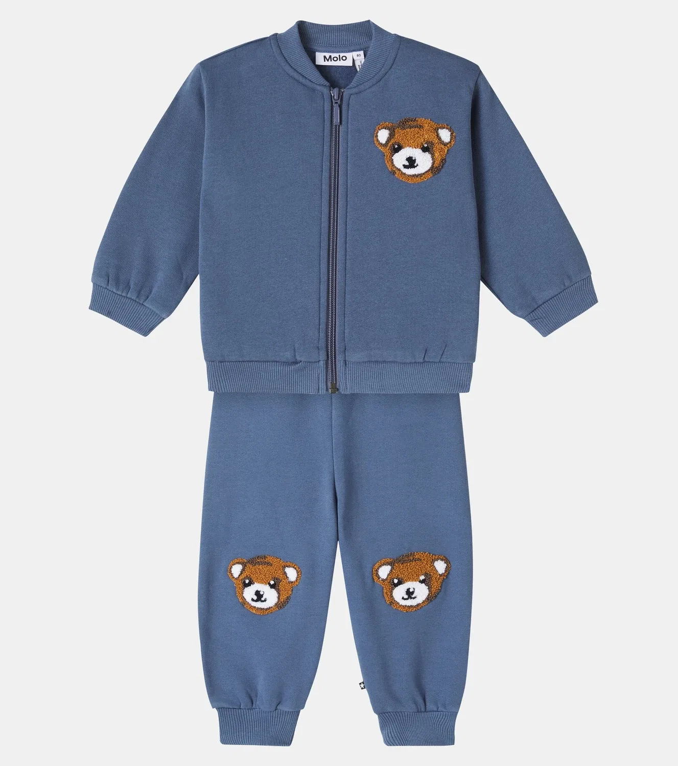 Комплект хлопковый с вышивкой Evening Bear Molo, синий — фото 2