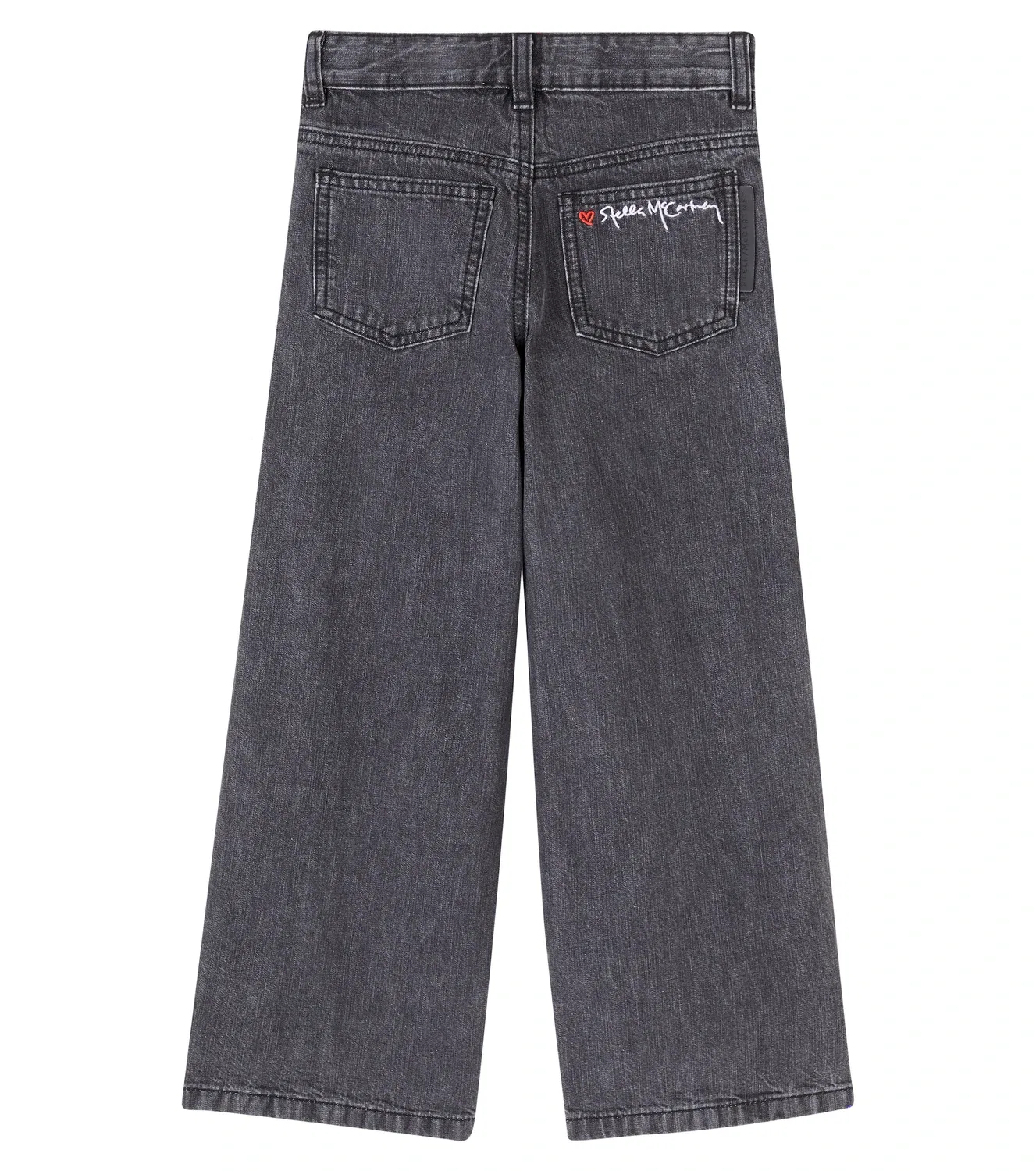 Джинсы с широкими штанинами Stella Mccartney Kids, серый — фото 4