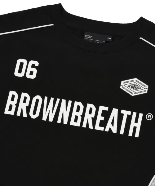 Детская футболка с цветовой блокировкой и быстросохнущей тканью BROWNBREATH KIDS, Black — фото 4