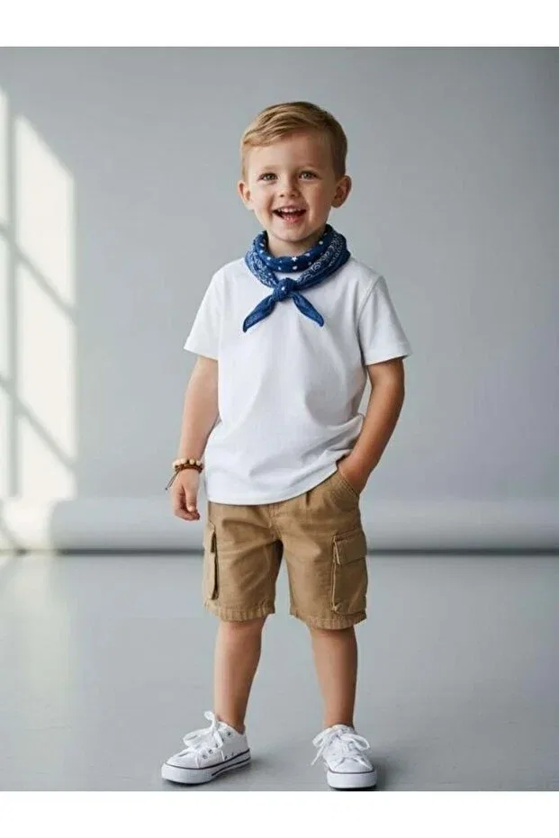 Детские шорты для мальчиков хлопковые cargo Zekids, Brown
