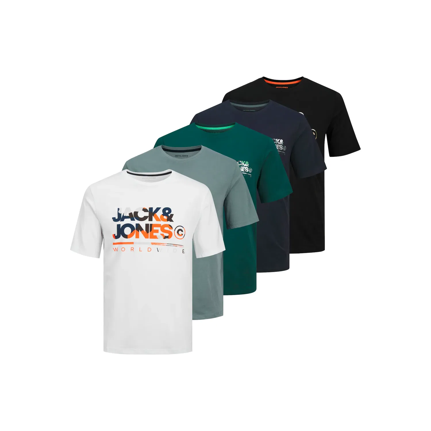 Детские футболки с круглым вырезом Jack & Jones, White/Black/Deep Teal/Navy Blazer — фото 2