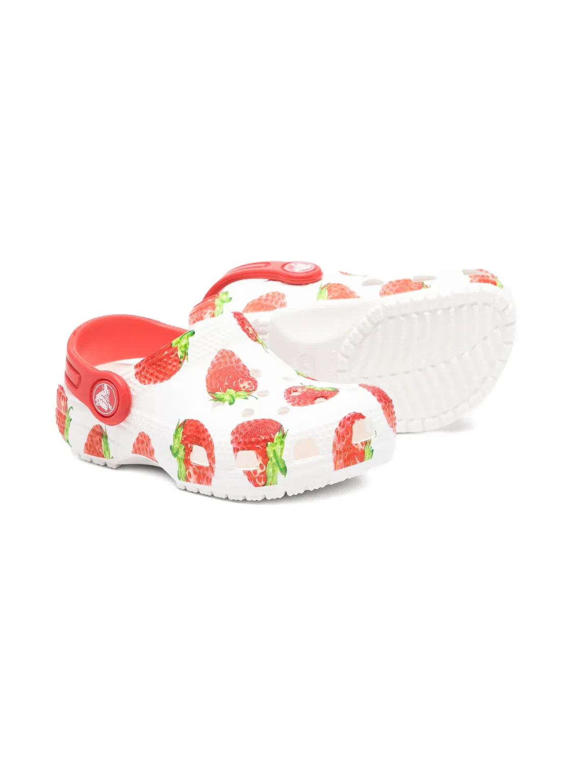 Клоги с принтом клубники Crocs, белый — фото 2