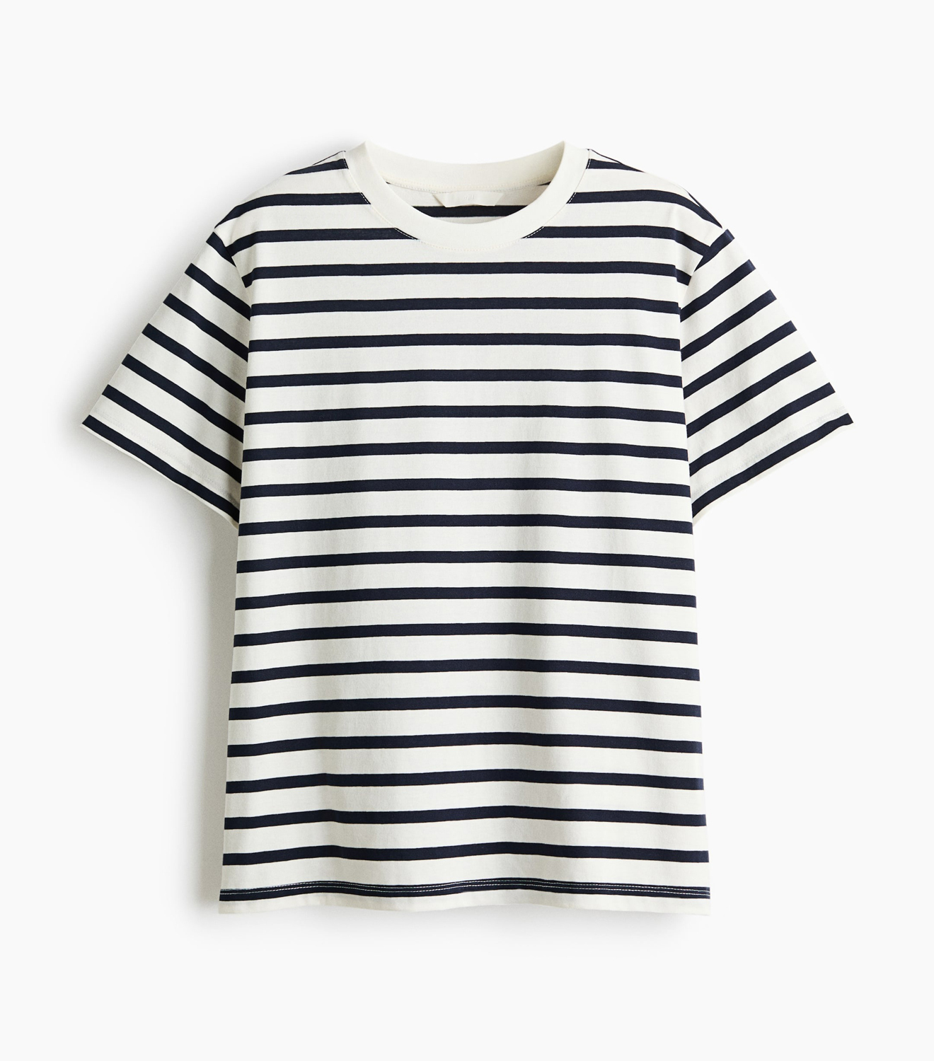 

Футболка H&M Cotton, белый/темно-синий