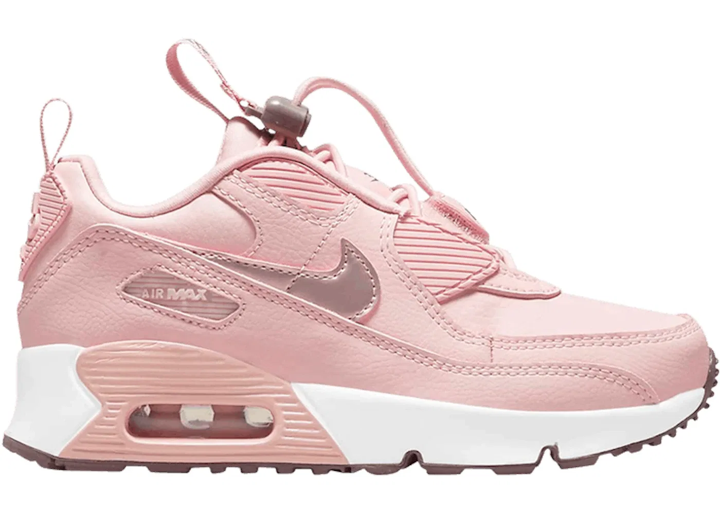Детские кроссовки с контрастными вставками Nike Air Max 90 Toggle Nike, Pink Glaze/Violet Ore/White/Pink Glaze