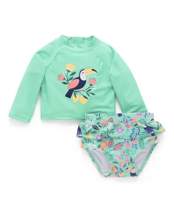 Детский купальник для девочек с принтом Purebaby, Toucan Print