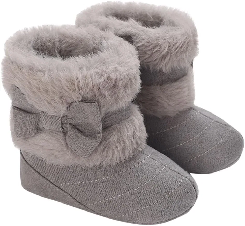 Детские зимние сапоги для девочек на меху с бантами Zzalalana, Grey