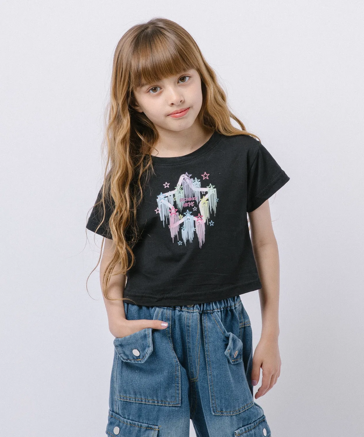 Детская футболка с принтом Pop Star Logo URBAN CHERRY, Black — фото 3