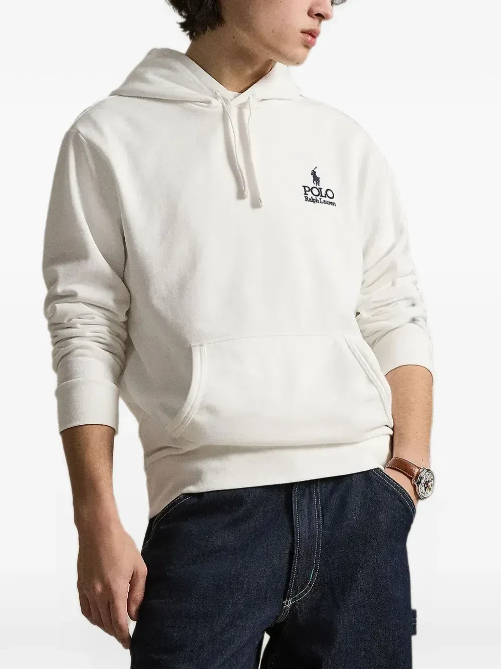 Толстовка с капюшоном, вышитым логотипом и шнурком Polo Ralph Lauren, белый — фото 4