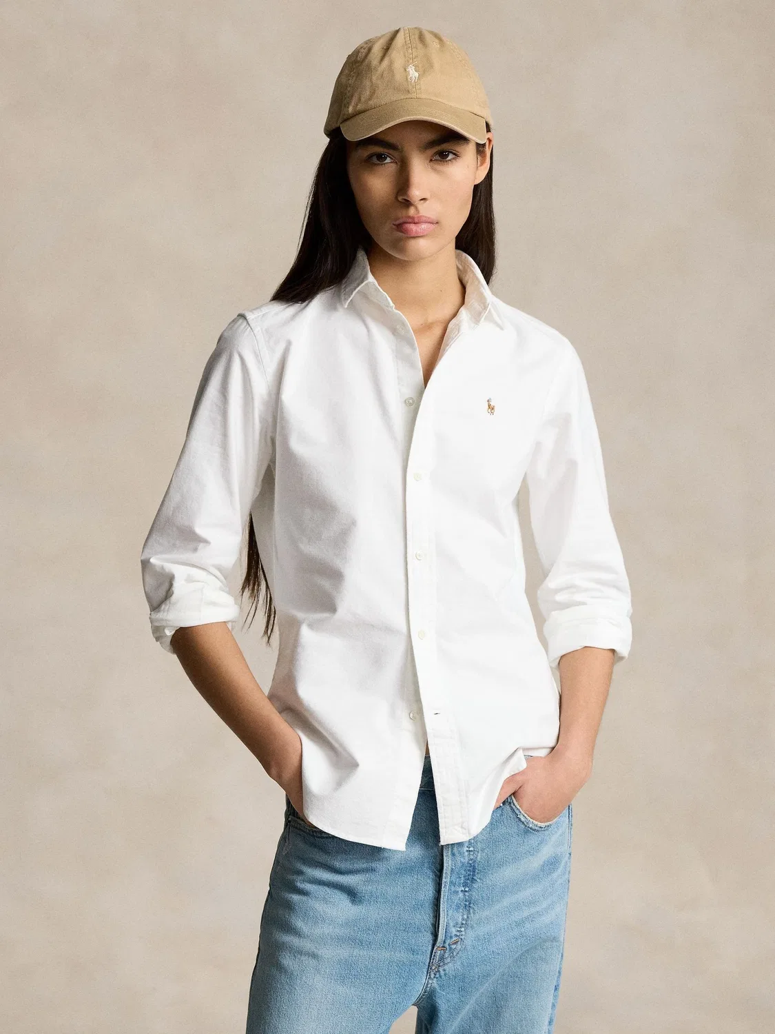 Рубашка оксфордская Slim Fit Polo Ralph Lauren, белый