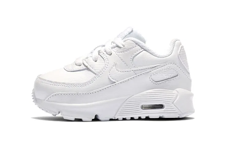 Детские кроссовки для малышей с кожаным верхом Air Max 90 Leather Triple White Nike, White