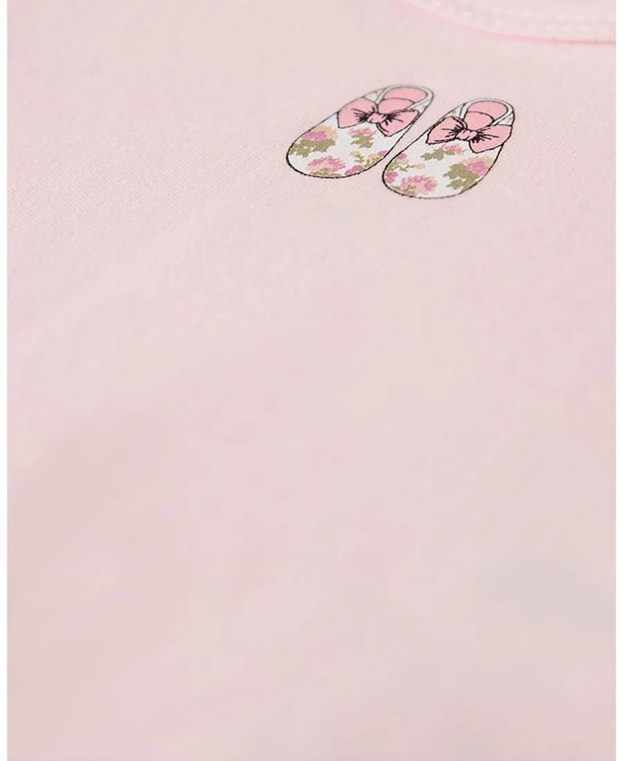 Боди-комбинезон Little Floral-Print Booties MeMoi, Pink Icing — фото 3