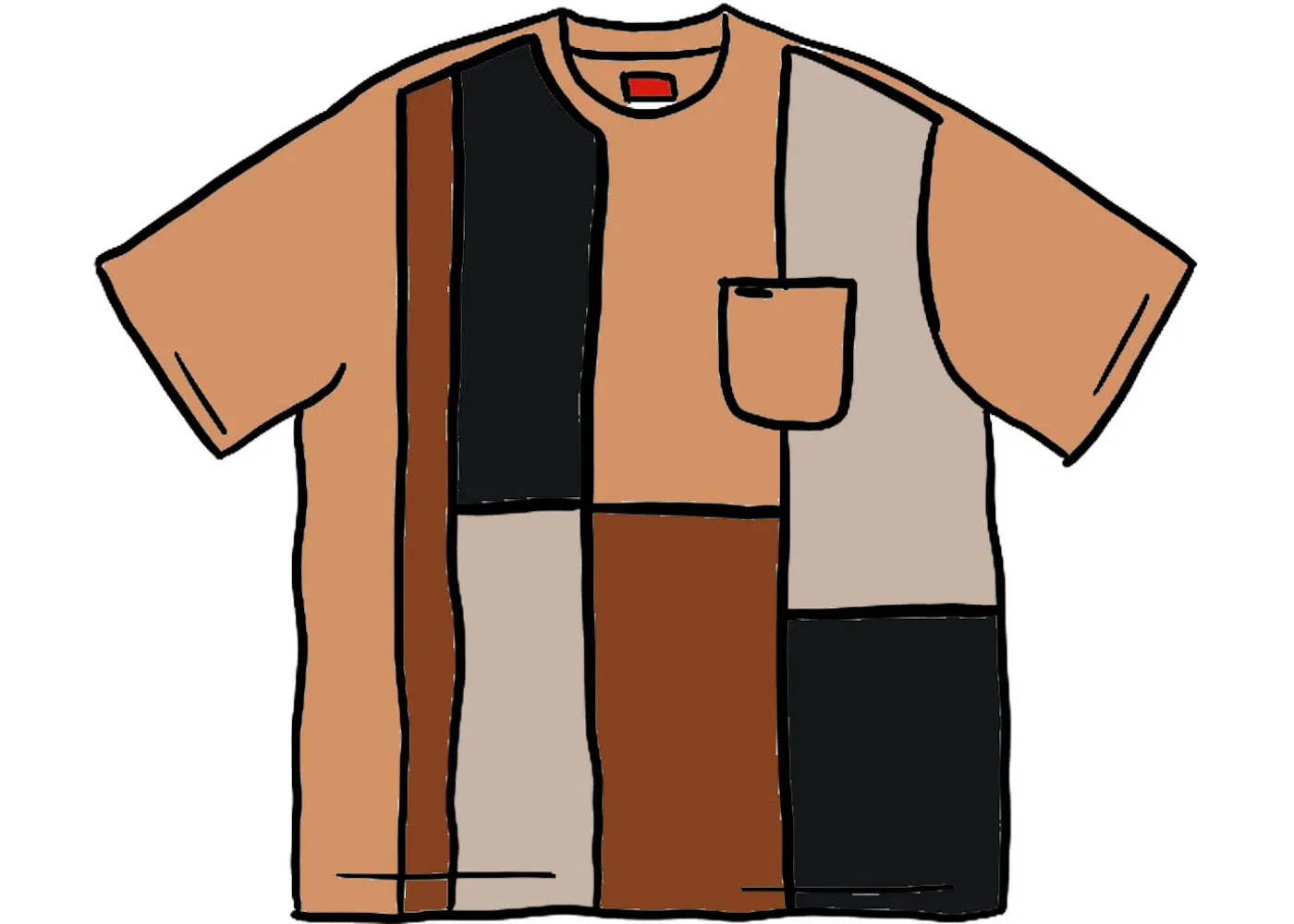 Мужская футболка с накладным карманом Supreme Pocket Tee, Light Brown