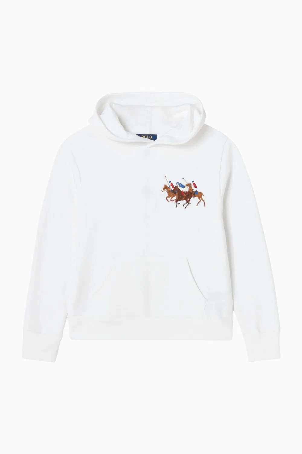 Худи с вышивкой из хлопкового трикотажа Polo Ralph Lauren, белый