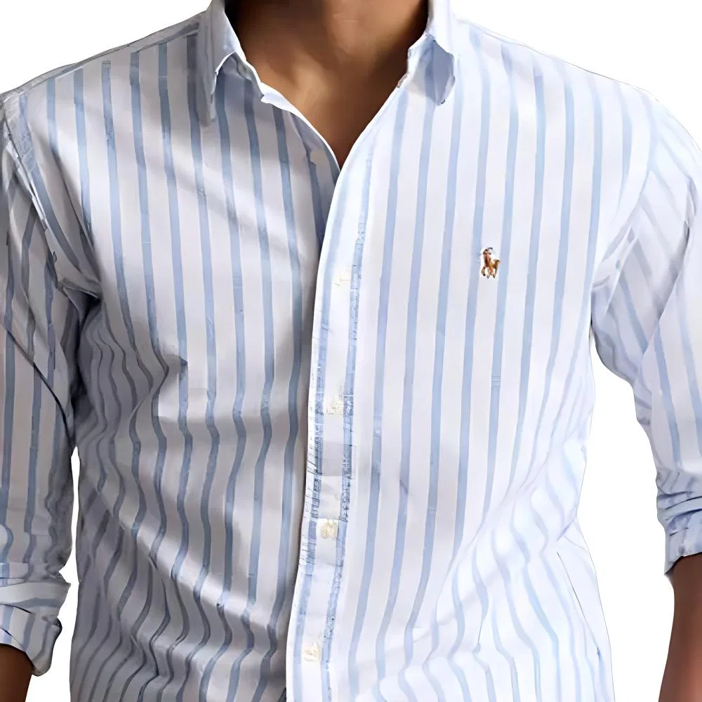 Рубашка Classic Version, Polo Ralph Lauren, White & Blue — фото 4