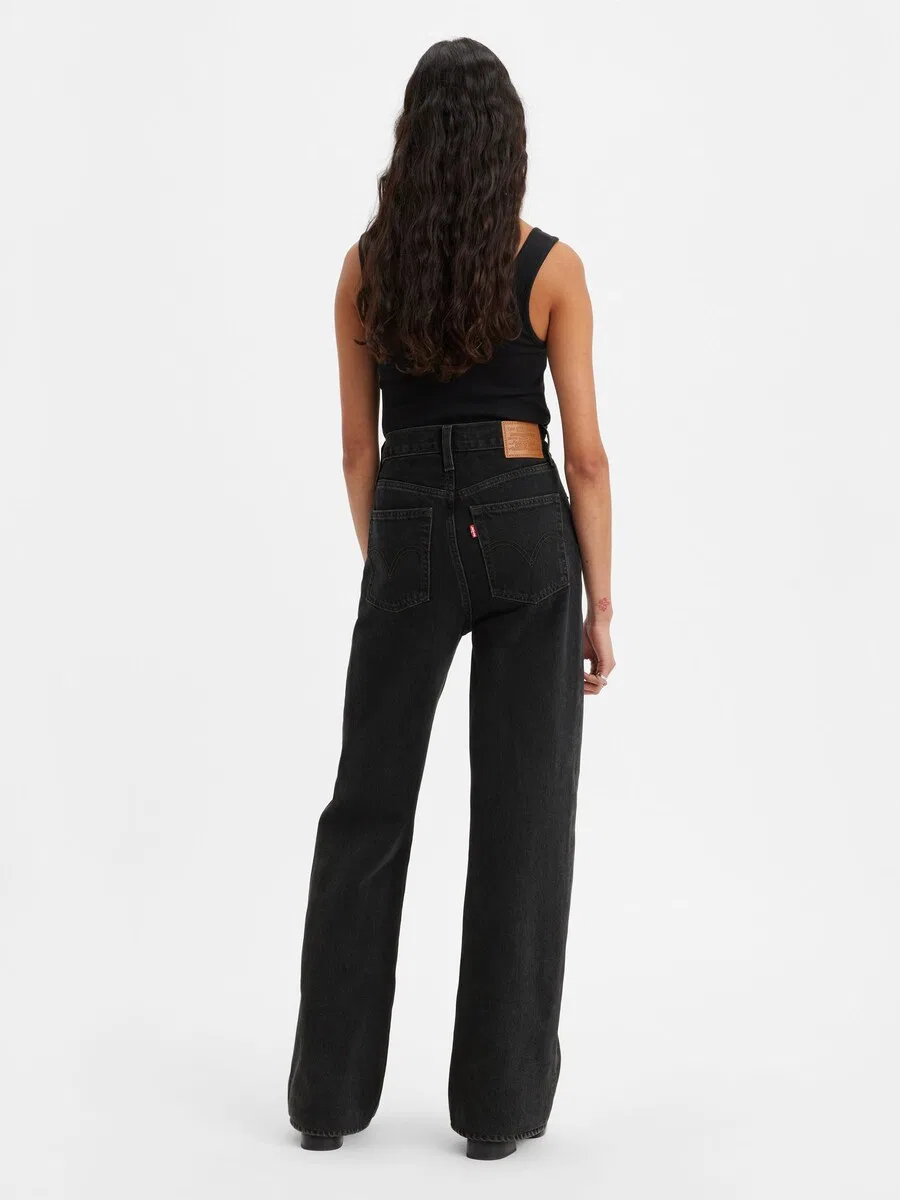 Джинсы LEVI'S Wide leg Jeans 'Ribcage Wide Leg' черного цвета — фото 4