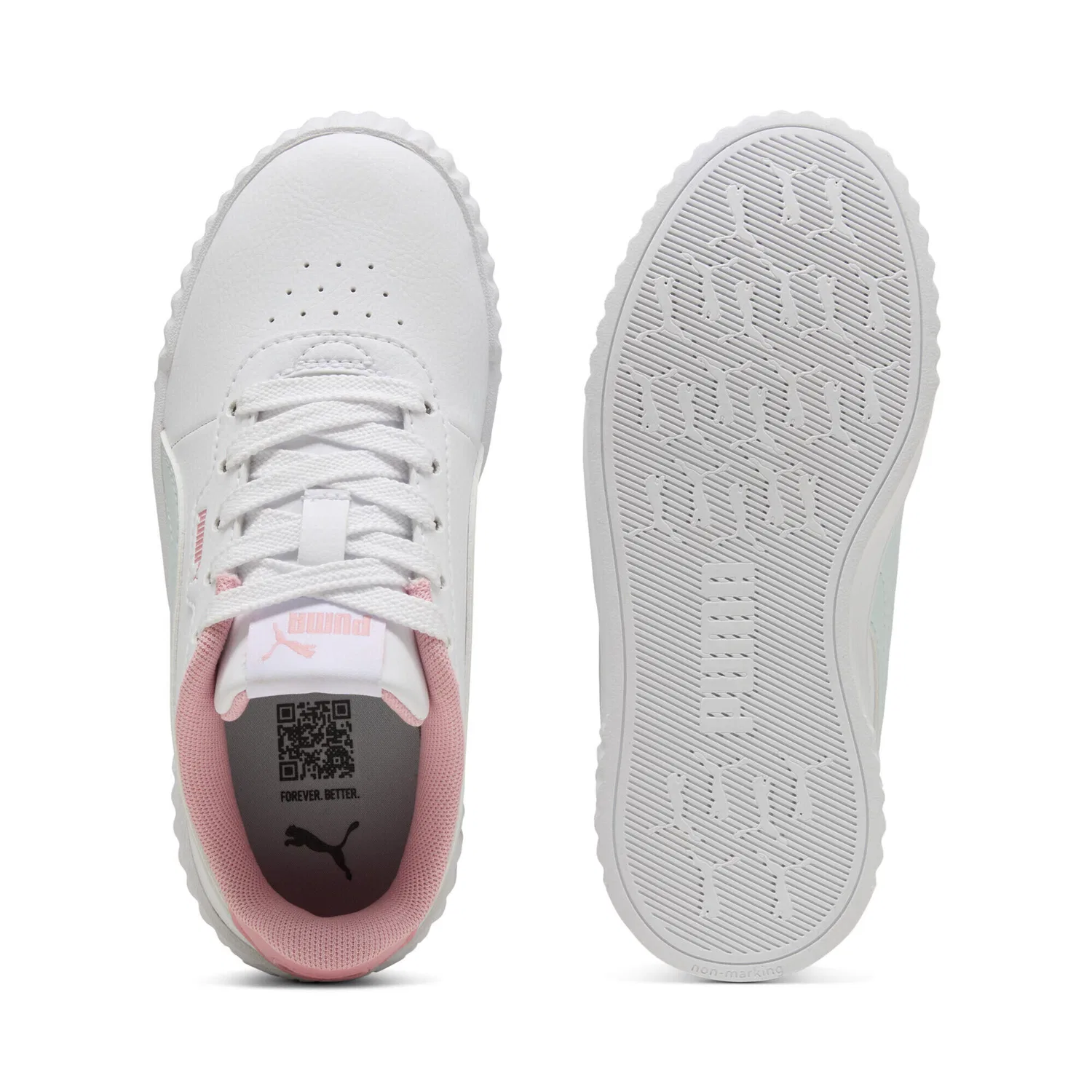 Детские кроссовки с закрытым носком Carina 3.0 Sneakers Madchen Puma, Weiss Blau — фото 4