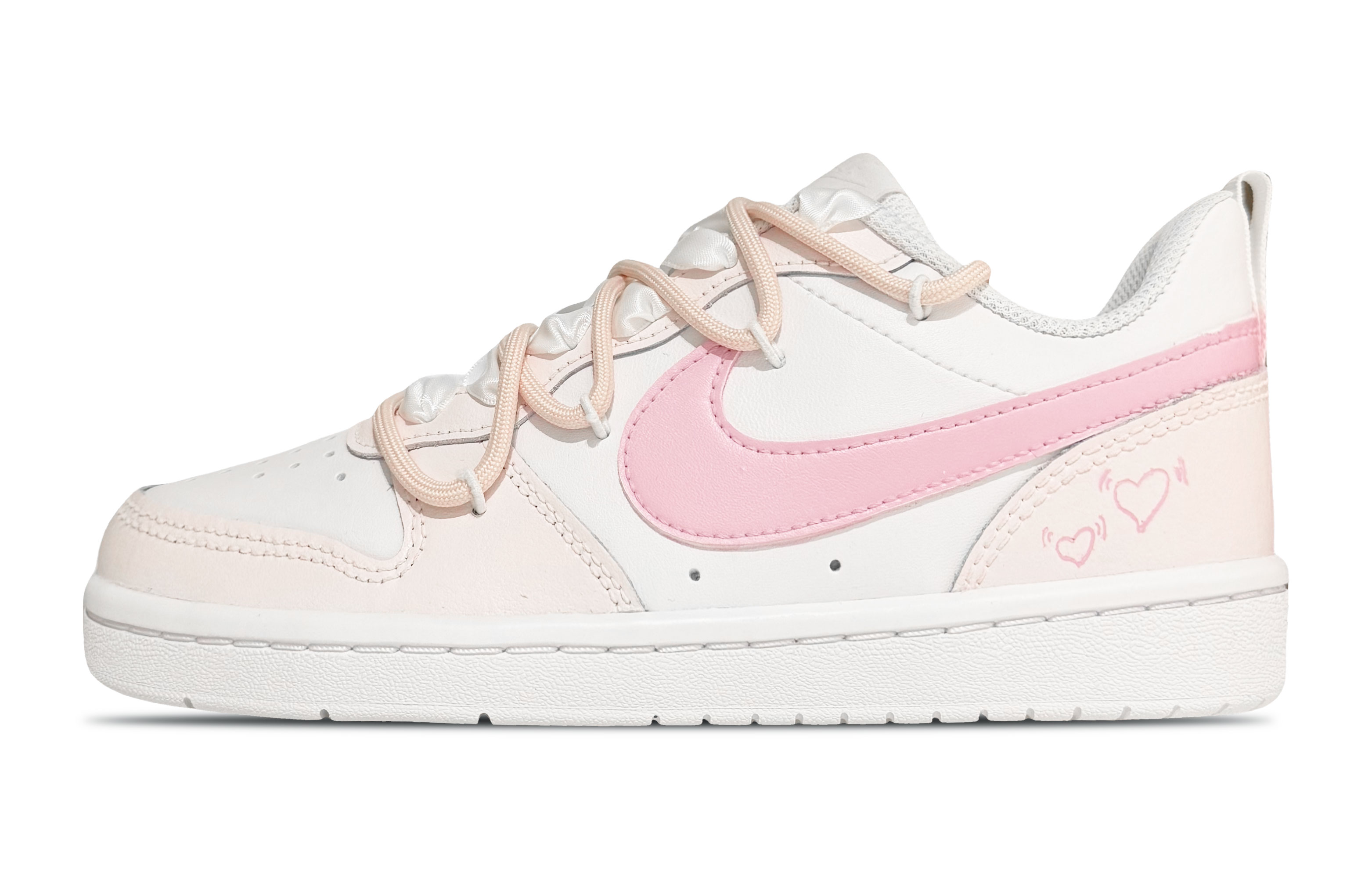 

Court Borough 2 устойчивые к истиранию лоу-топ детские скейтбординг кроссовки Nike, розовый