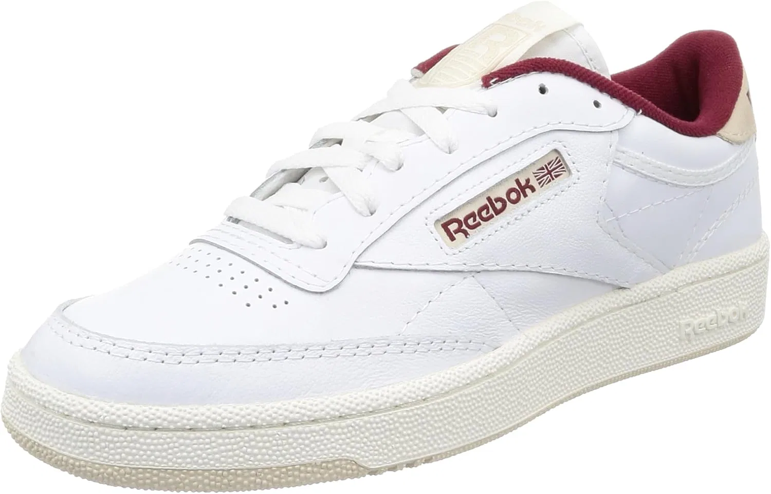 Кроссовки Reebok Club C 85 унисекс, Ftwr White Stucco Classic Maroon F23