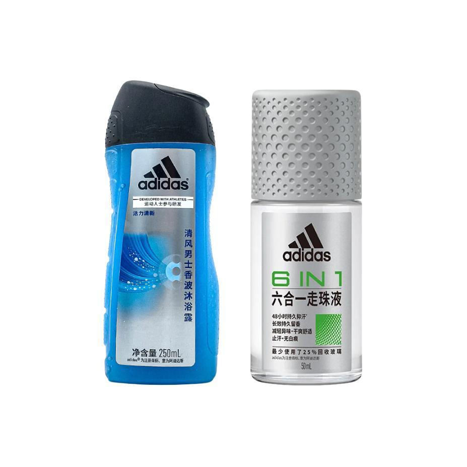 

Набор для ухода за телом Breeze для мужчин успокаивает кожу и устраняет запах пота 250мл+50мл Adidas