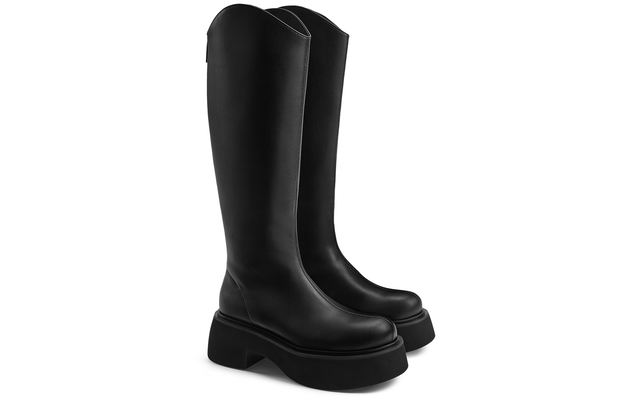 CHARLES&KEITH Чёрные женские ботинки Small CK до колена на каблуке 6,5 см, цвет Black — фото 2