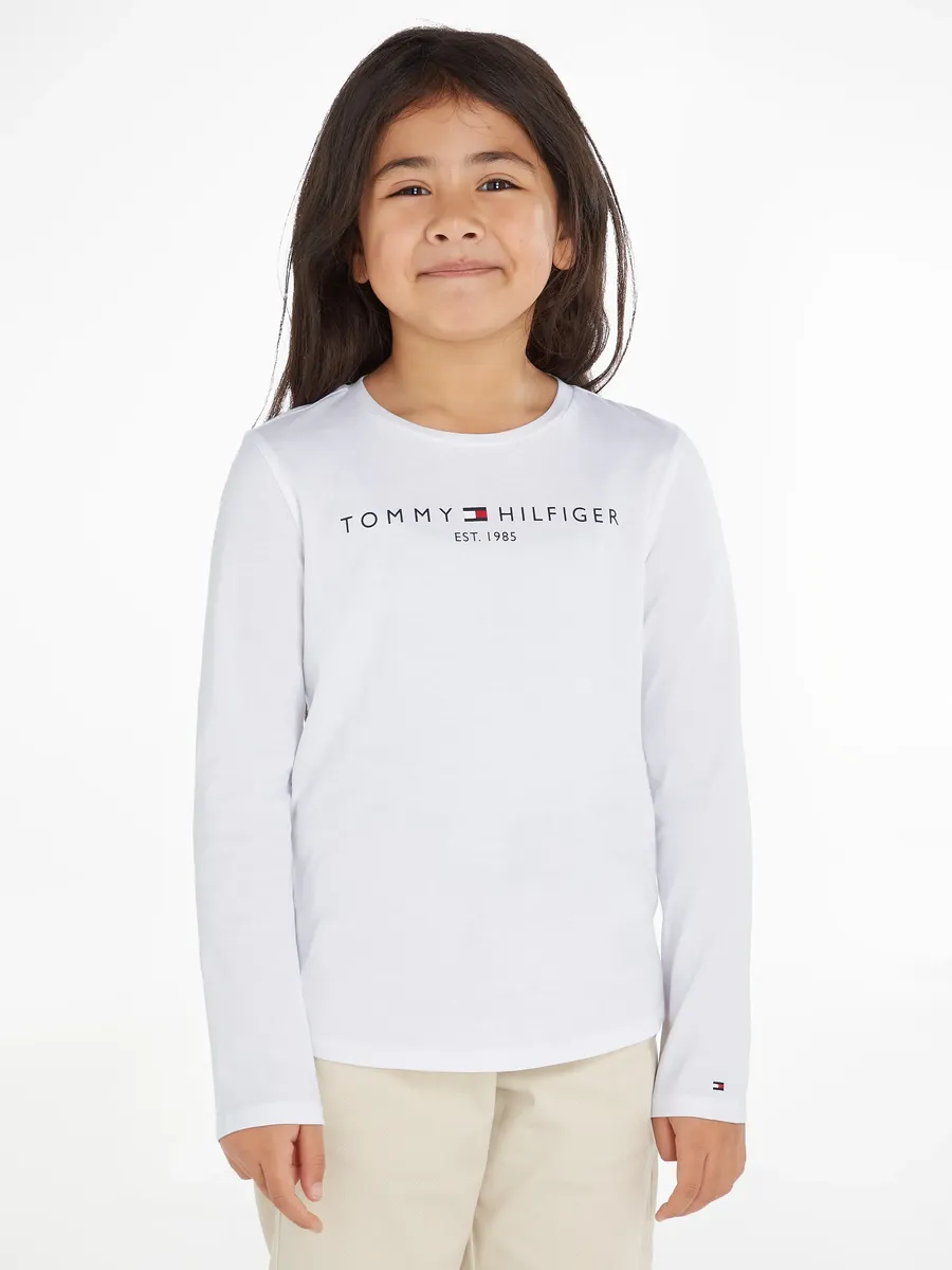 

Рубашка Tommy Hilfiger с длинными рукавами "ESSENTIAL TEE L/S" и надписью логотипа Tommy Hilfiger, белый