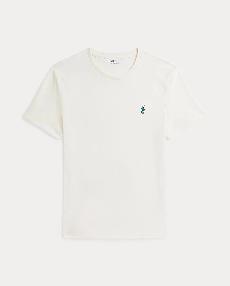 

Мужская хлопковая футболка с вышитым логотипом Polo Ralph Lauren, цвет Crema