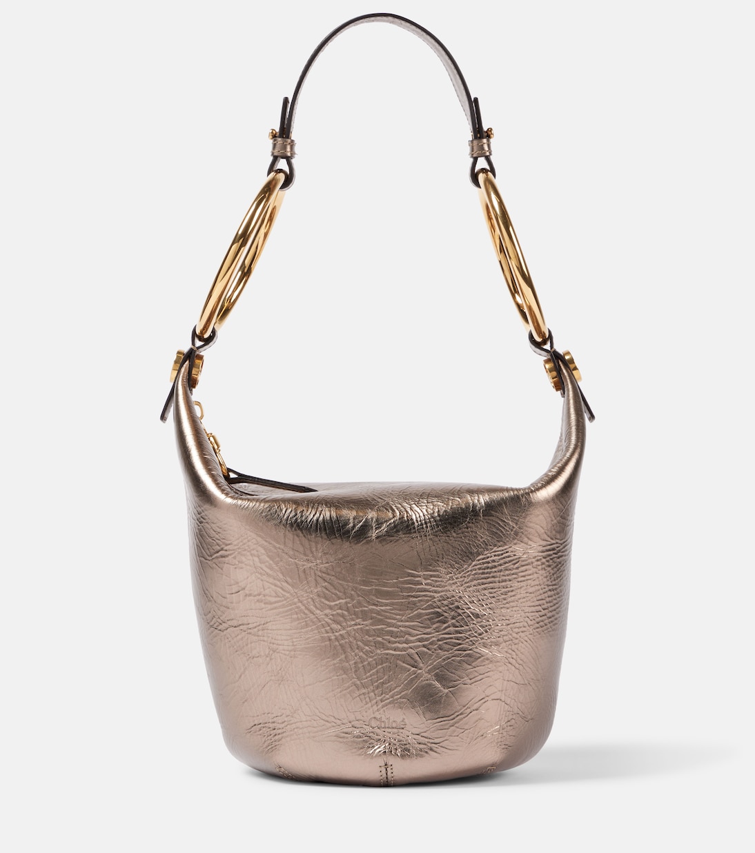 

Браслет Маленькая кожаная сумка через плечо Chloé, Shiny Grey