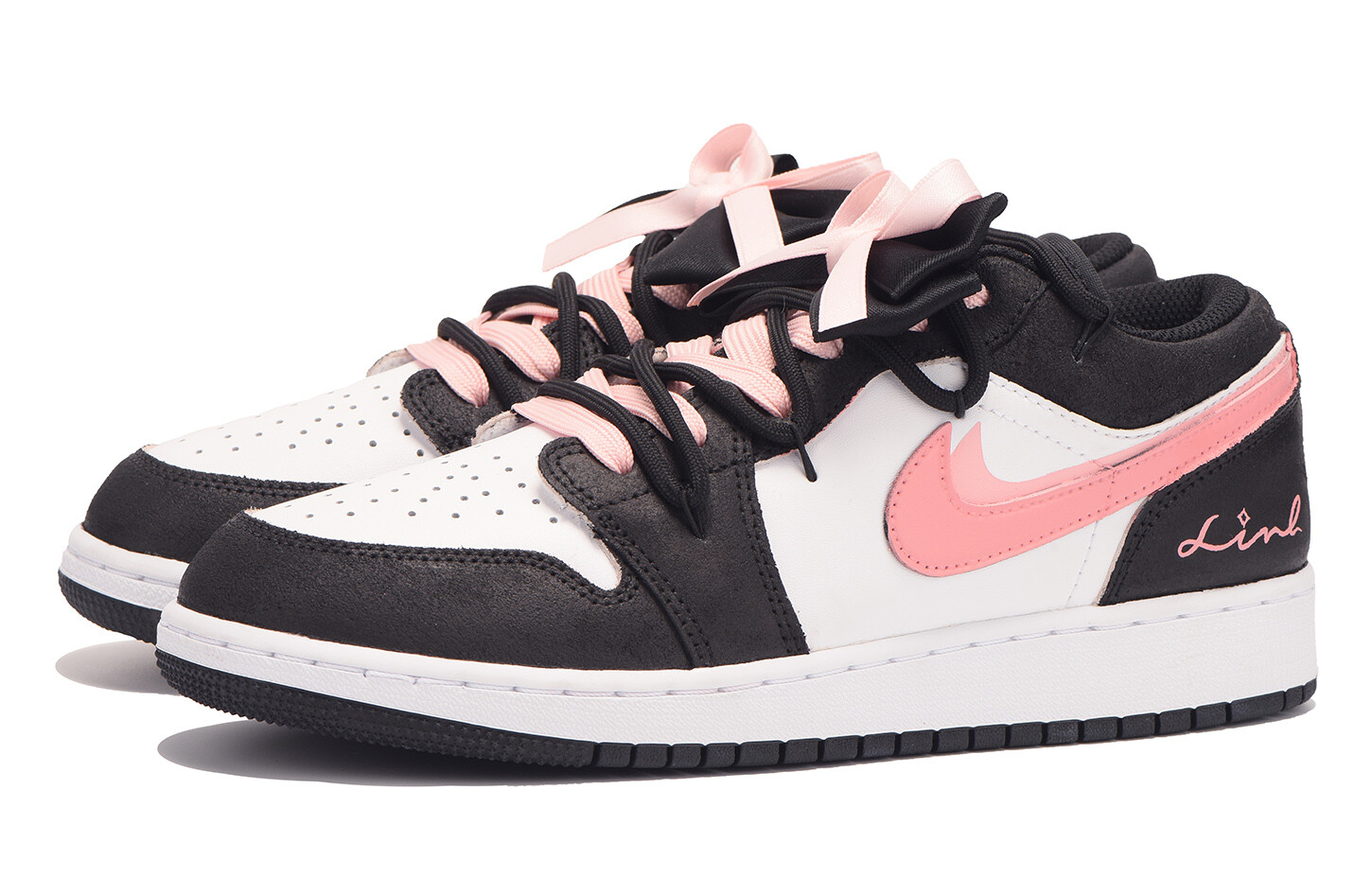 Кроссовки Air Jordan 1 Vintage Basketball Shoes Women's Low-Top Pink — фото 4