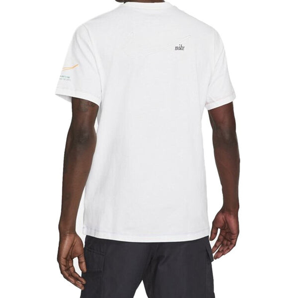 Футболка men's nsw tee swoosh 50 lbr casual sports breathable printing short sleeve white t-shirt Nike, белый — фото 4