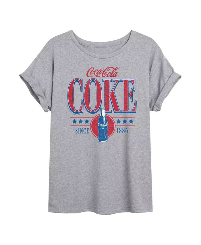 

Hybrid Apparel Trendy Juniors Футболка оверсайз с рисунком Coca Cola GOOD VIBES LLC, серый
