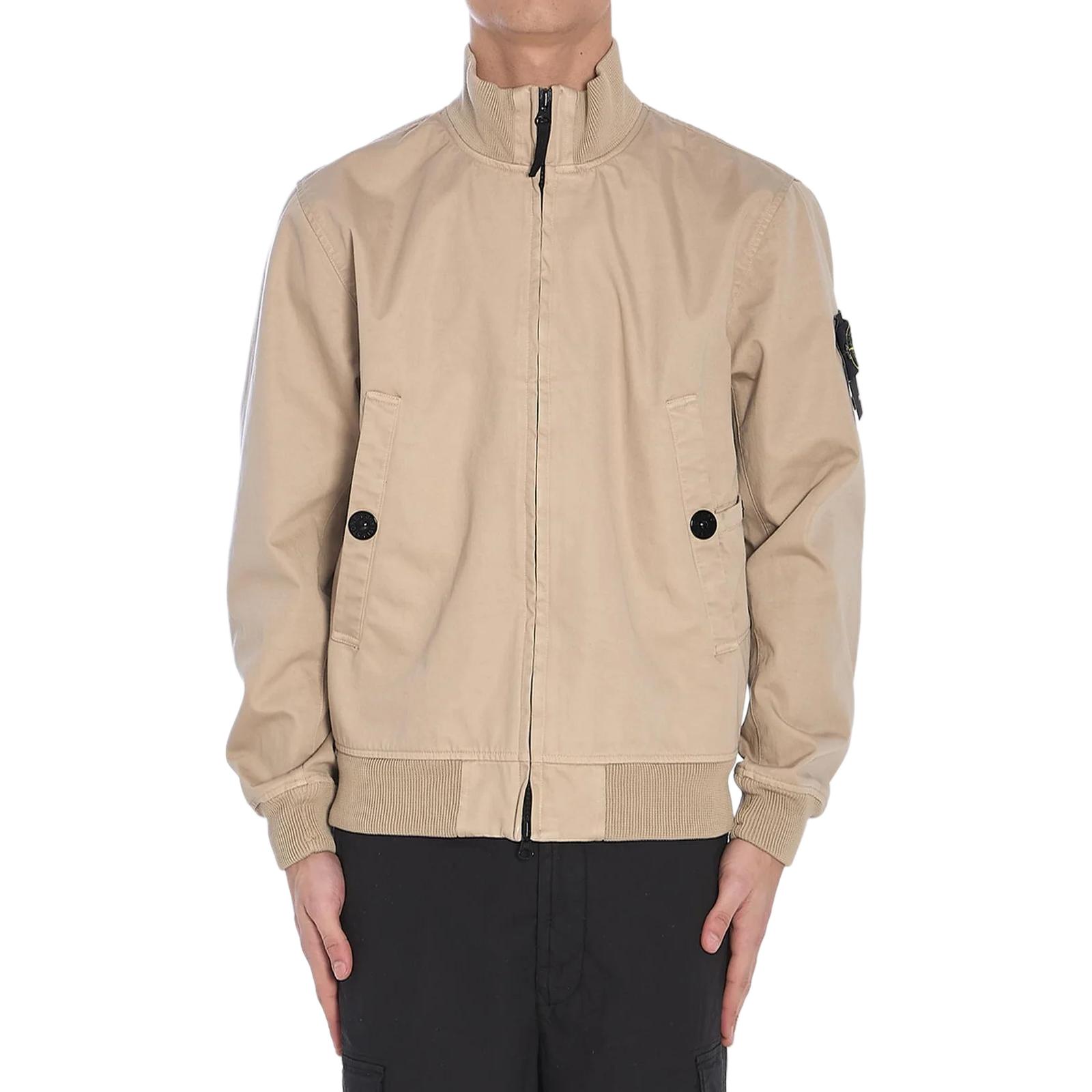 

Приталенная бомбер с высоким воротником STONE ISLAND, бежевый