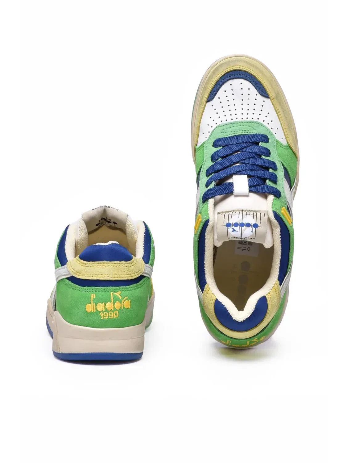 DIADORA HERITAGE Зеленые кожаные кроссовки из полиэстера B.560 — фото 3