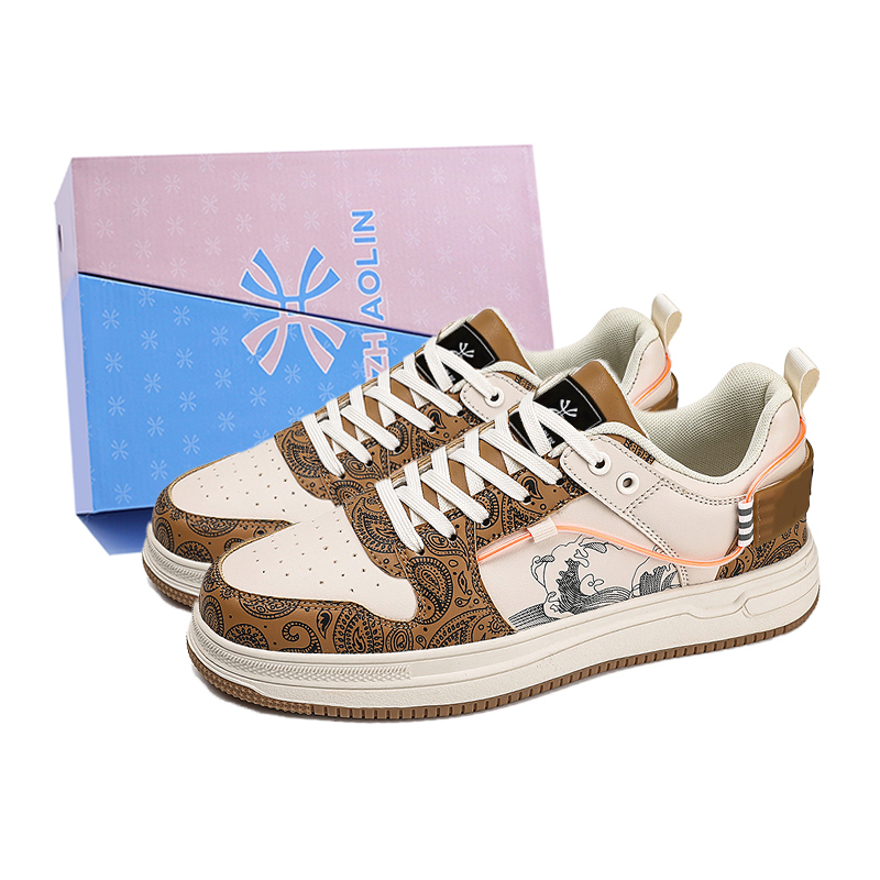 

YUZHAOLIN Скользоустойчивые водонепроницаемые износостойкие низкие скейтерские кроссовки с эффектом увеличения роста для мужчин, бежево-коричневые [в коробке], цвет Beige Brown[Box]