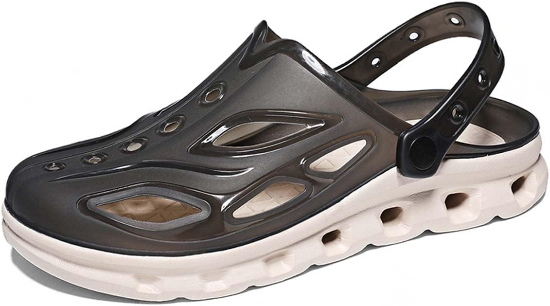 

Мужские и женские легкие и комфортные дышащие садовые сандалии HYDLONGR из резины с плоской подошвой, нескользящие, пляжные тапочки, сабо, серый/хаки