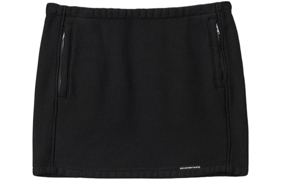 

Мини-юбка с аппликацией логотипа Alexander Wang, черный