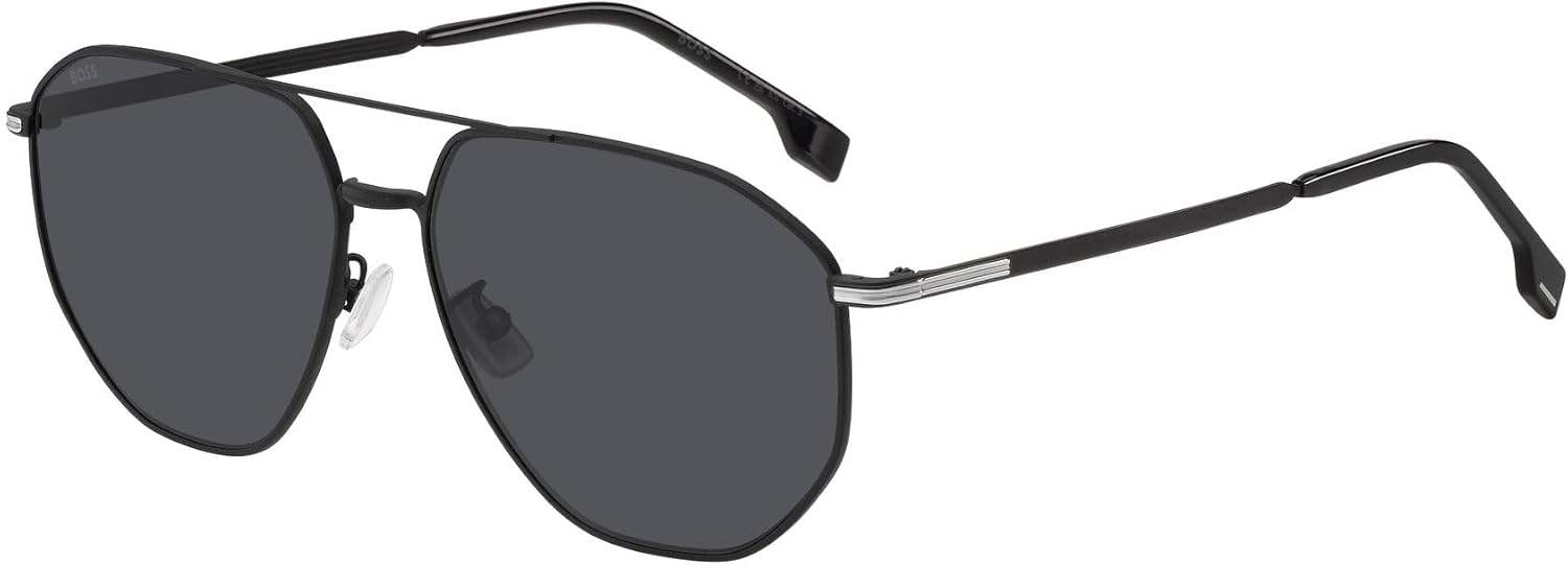 

Hugo Boss мужские повседневные солнцезащитные очки, Matte Black Silver/Grey