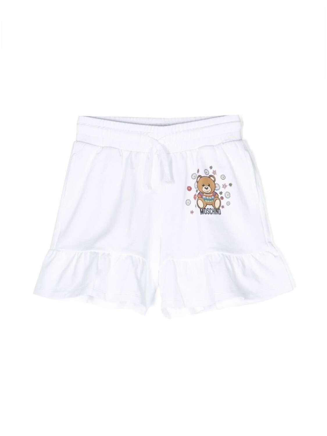 

Moschino Kids шорты Teddy Bear с оборками, белый