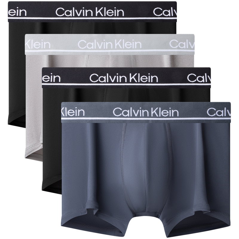 CALVIN KLEIN Трусы мужские 4 шт, I7I-Космический черный/Космический черный/Кокосовый серый/Угольно-серый — фото 4