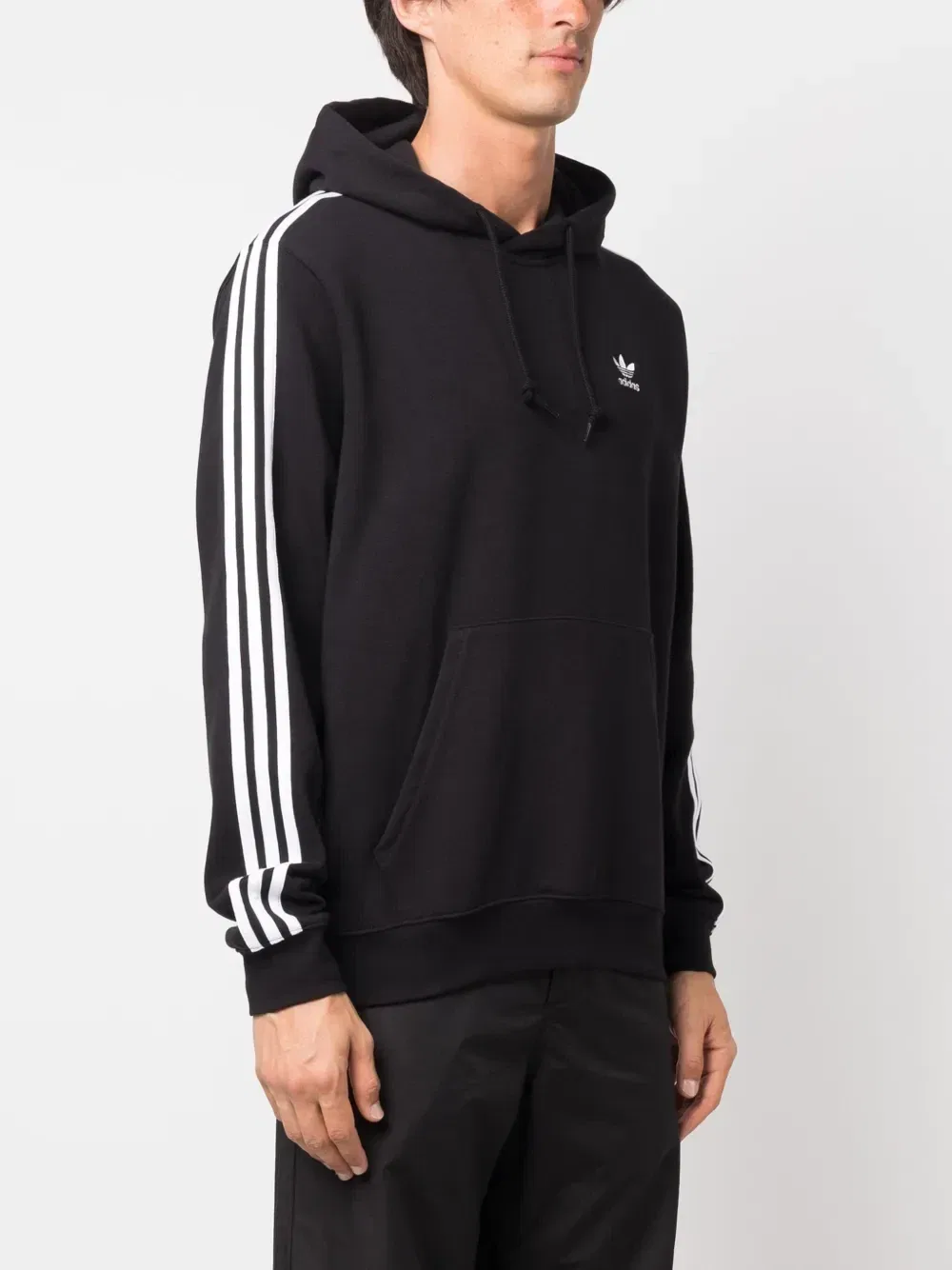 Худи с кулиской и логотипом adidas, черный — фото 3