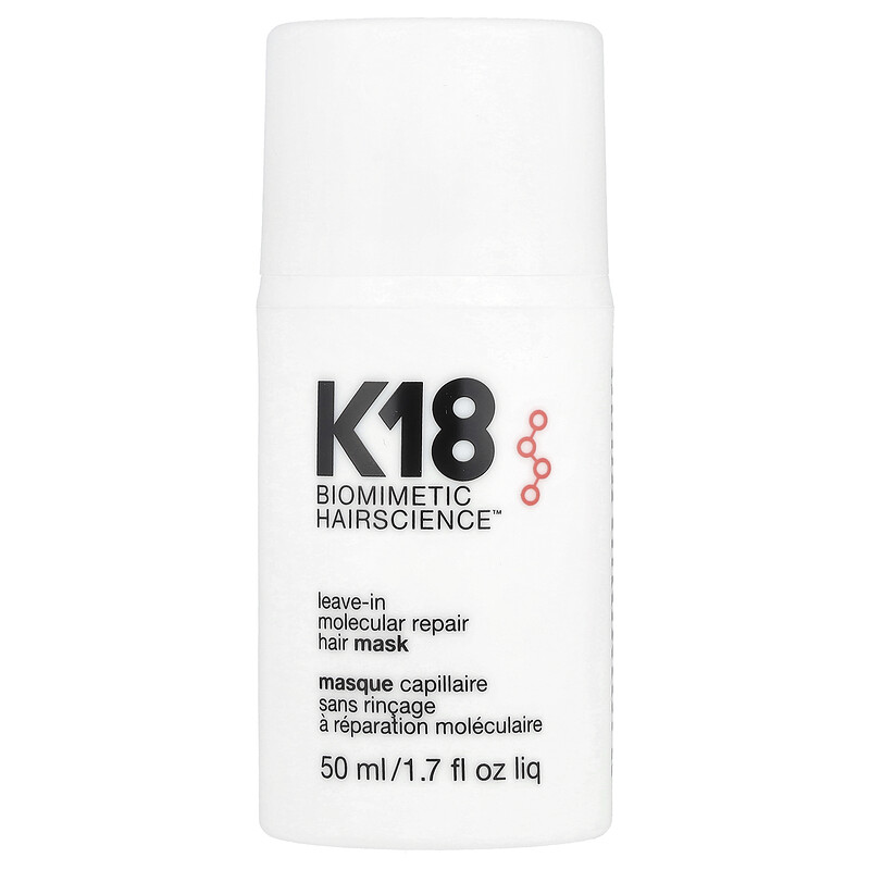 

K18, Biomimetic HairScience , несмываемая молекулярная восстанавливающая маска для волос, 50 мл (1,7 жидк. унц.)