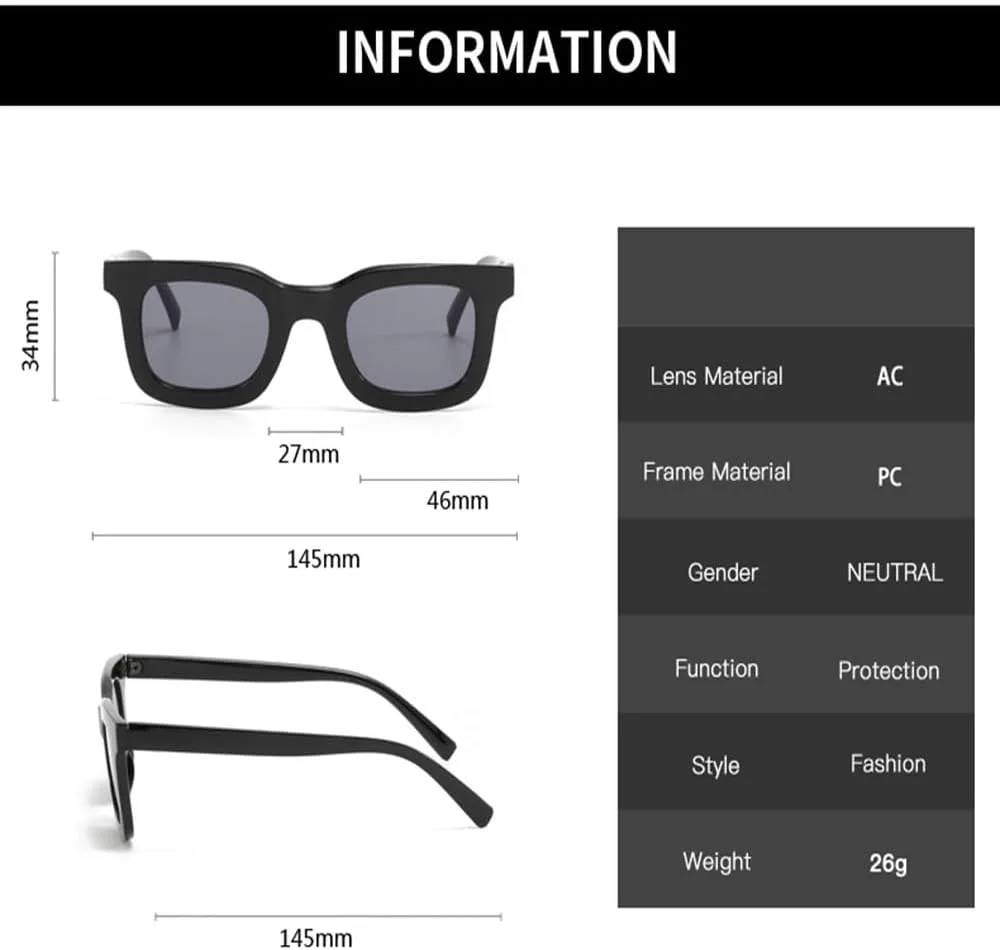 

Модные простые солнцезащитные очки, персонализированные очки для уличной фотографии, ретро-солнцезащитные очки в маленькой оправе для женщин HHZZYVY, Black Brown